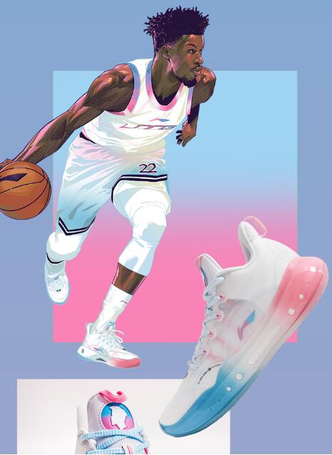 Li-Ning Jimmy Butler JB 1 “Miami Vice – Black” Premium Boom Fiber Signature  Basketball Shoes Black/Pink/Blue – LiNing Way of Wade Sneakers