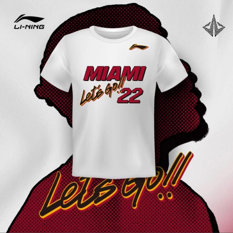 Jimmy Butler “Let’s Go” Miami Heat Tee Shirts for Playoff Finals White LiNing Way of Wade Sneakers