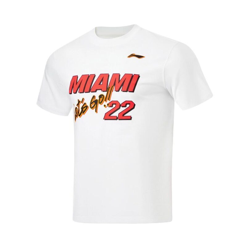 Jimmy Butler “Let’s Go” Miami Heat Tee Shirts for Playoff Finals White LiNing Way of Wade Sneakers
