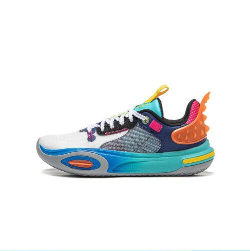 Li Ning Way of Wade All City WOW AC 11 Basketball Shoes For Kids Youth Boys and Girls White/Navy blue