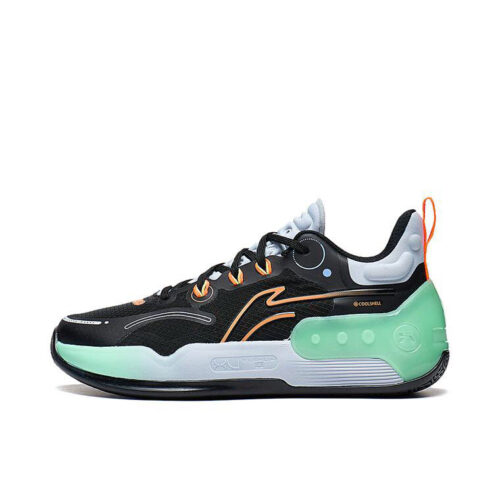 LiNing Yushuai 16 V2 Low Premium Boom Basketball Shoes for Kids Youth Boys and Girls in Balck Green