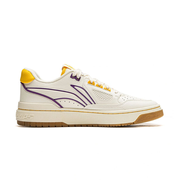 Li Ning BadFive Rookie Bouncy Basketball Culture Casual Shoes Beige/Yellow/Purple - Image 3