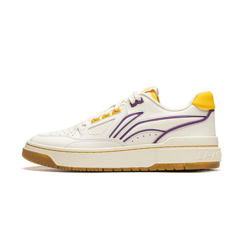 Li Ning BadFive Rookie Bouncy Basketball Culture Casual Shoes Beige/Yellow/Purple