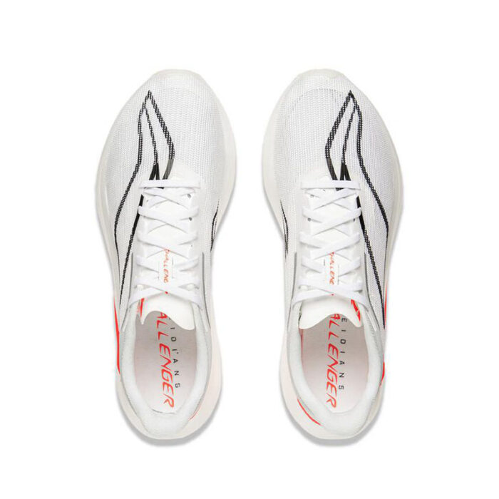 LiNing Challenger 5 Racing Running Shoes in White/ Red - Image 6