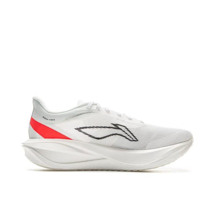 LiNing Challenger 5 Racing Running Shoes in White/ Red - Image 2