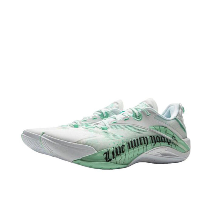 LiNing BadFive Guerrilla 1 Super Bouncy Outdoor Basketball Shoes in white green - Image 2