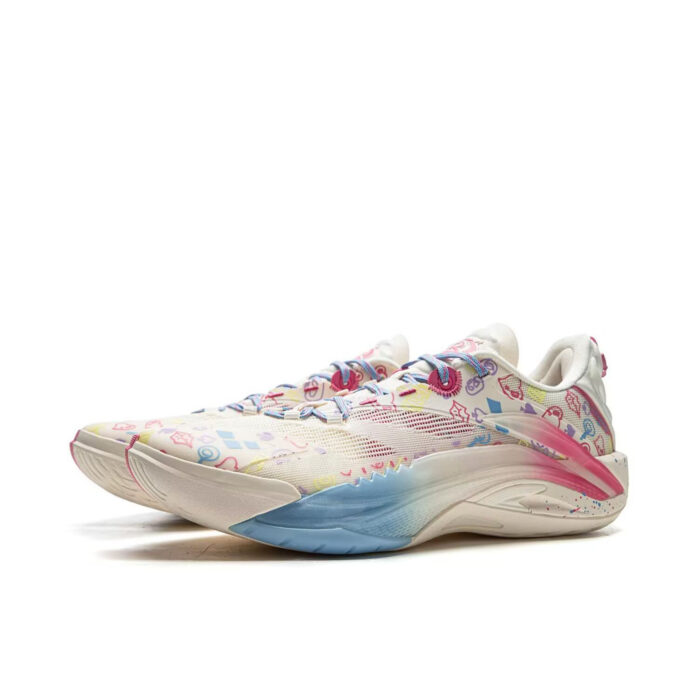 LiNing BadFive Guerrilla 1 "Valentines Day" Super Outdoor Basketball Shoes White/Pink - Image 2