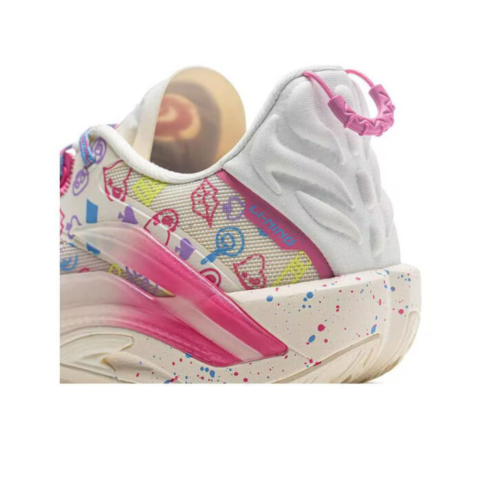 LiNing BadFive Guerrilla 1 "Valentines Day" Super Outdoor Basketball Shoes White/Pink - Image 10