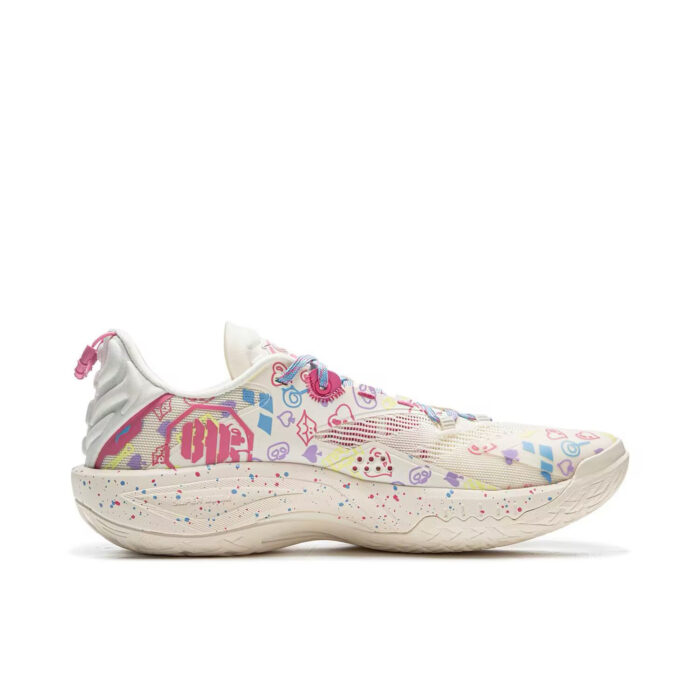 LiNing BadFive Guerrilla 1 "Valentines Day" Super Outdoor Basketball Shoes White/Pink - Image 6