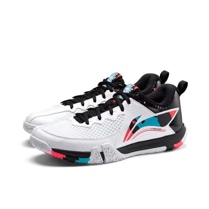 LiNing Badminton TF02 Lite Trainers White/Black/Pink for Men Women Kids Boys and Girls - Image 2