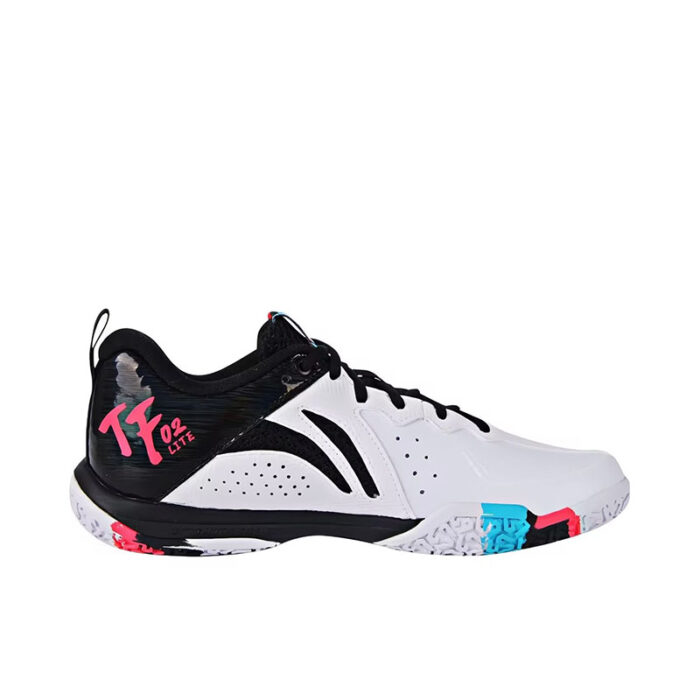 LiNing Badminton TF02 Lite Trainers White/Black/Pink for Men Women Kids Boys and Girls - Image 6