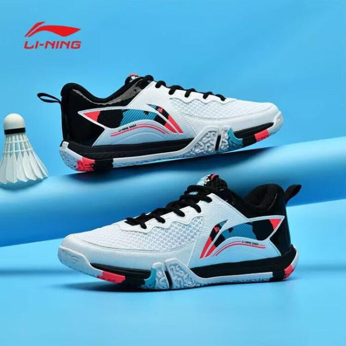 LiNing Badminton TF02 Lite Trainers White/Black/Pink for Men Women Kids Boys and Girls - Image 8