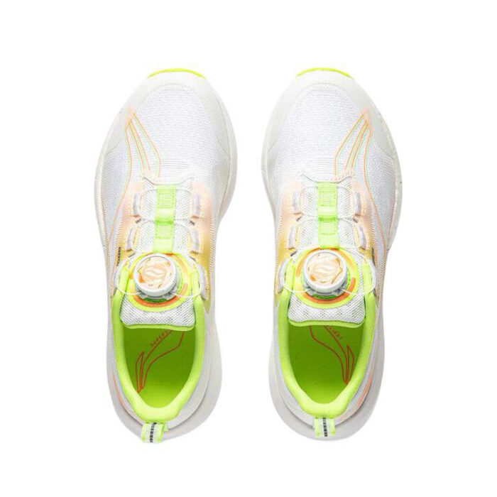 2025 Li Ning Superlight Ultra light BOOM FIBER Running Shoes For Kids Youth Boys and Girls in White/fluorescent glaze orange - Image 4