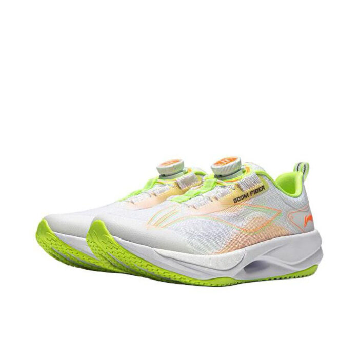 2025 Li Ning Superlight Ultra light BOOM FIBER Running Shoes For Kids Youth Boys and Girls in White/fluorescent glaze orange - Image 3