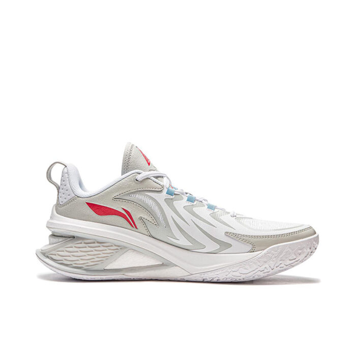 Li Ning Power 11 Premium Nucleus Aggregation Air Attack Professional Basketball Shoes in White Grey - Image 2