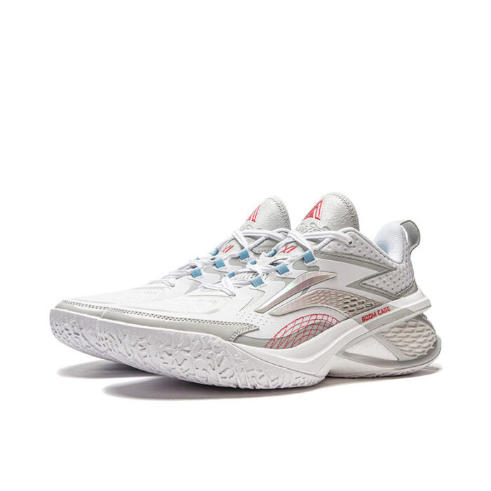 Li Ning Power 11 Premium Nucleus Aggregation Air Attack Professional Basketball Shoes in White Grey - Image 3