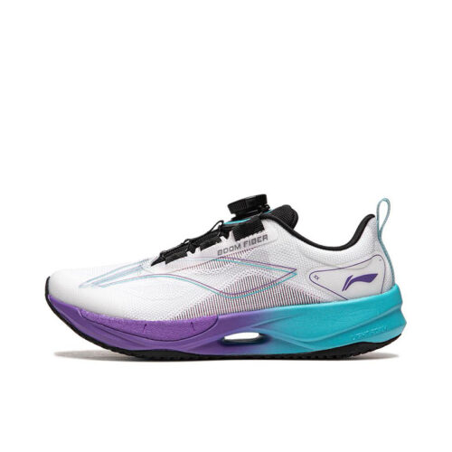 2025 Li Ning Superlight Ultra light BOOM FIBER Running Shoes For Kids Youth Boys and Girls in White Blue Purple