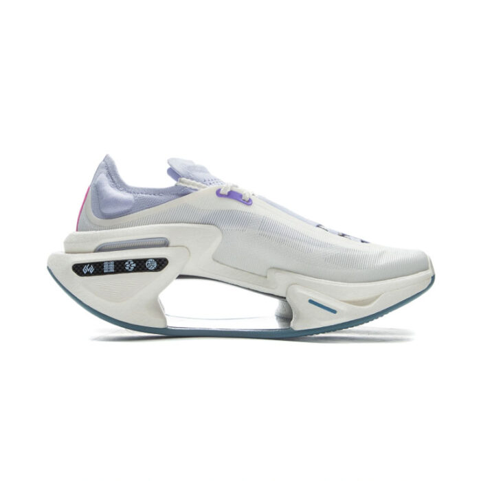 LiNing Runners Shadow 3 Pro Racing Fashion Sneakers in Champagne White/Light Twilight Blue - Image 2