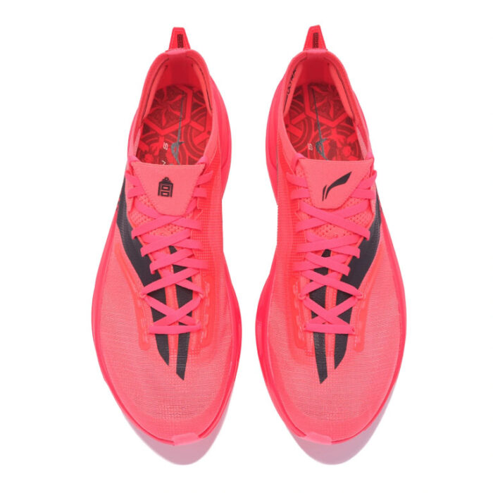 Imperial Palace x LiNing Challenger 5 Ultra Racing Shoes For Men Women Boys and Girls in Fluorescent Crystal Red - Image 4