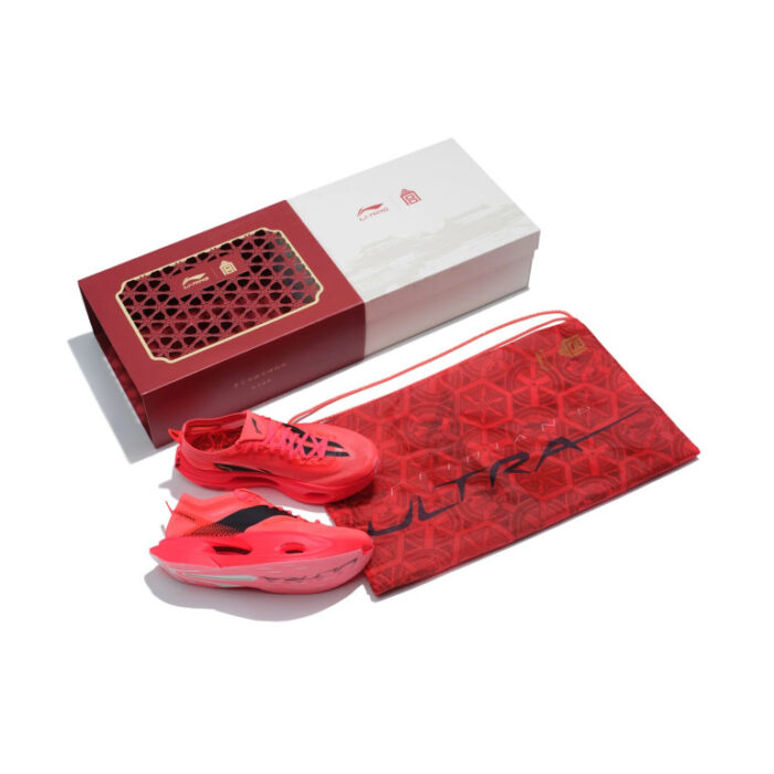 Imperial Palace x LiNing Challenger 5 Ultra Racing Shoes For Men Women Boys and Girls in Fluorescent Crystal Red - Image 7
