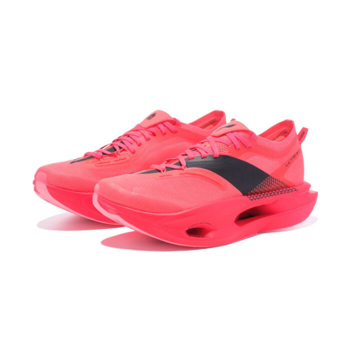 Imperial Palace x LiNing Challenger 5 Ultra Racing Shoes For Men Women Boys and Girls in Fluorescent Crystal Red - Image 3