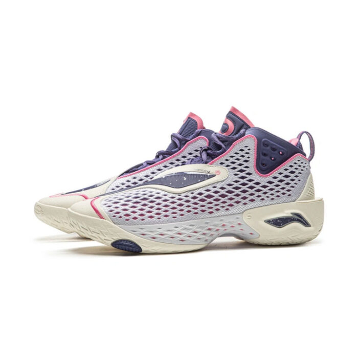 Li Ning  BadFive 5 White Purple Premium Boom Basketball Shoes - Image 3